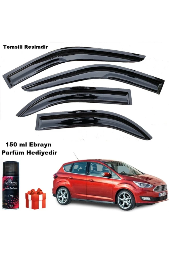 Caraks C-max Mügen Cam Rüzgarlığı 2011-2015 Arası 4 Lü Takım Koku Hediyeli ürün görseli