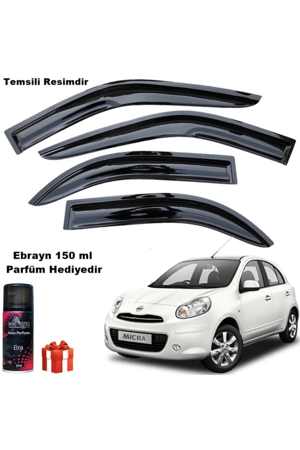 Caraks Nissan Micra Mügen Cam Rüzgarlığı 2011 - 2019 Arası 4 Lü Takım Koku Hediyeli ürün görseli