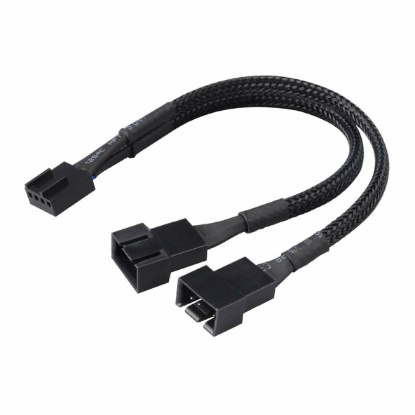 1 to 2 Çoğaltıcı 25cm Fan Uzatma Kablosu Y Tip 4 Pin 3 Pin Bilgisayar Kasa Anakart Ekran Kartı - 2