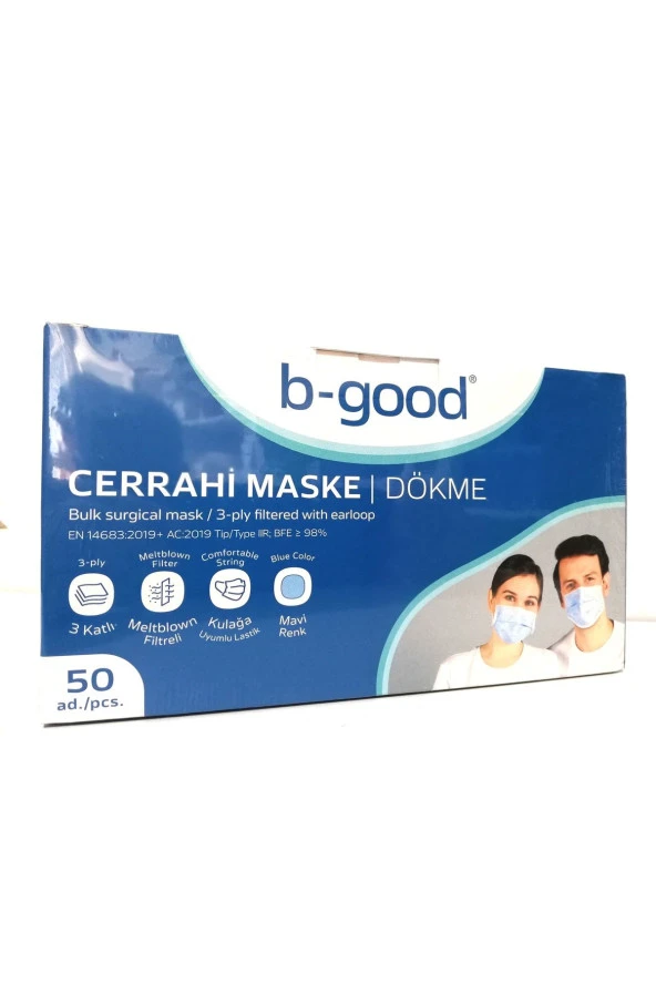 3 Katlı Dökme Cerrahi Maske Telli 50'li (üts Kayıtlı)