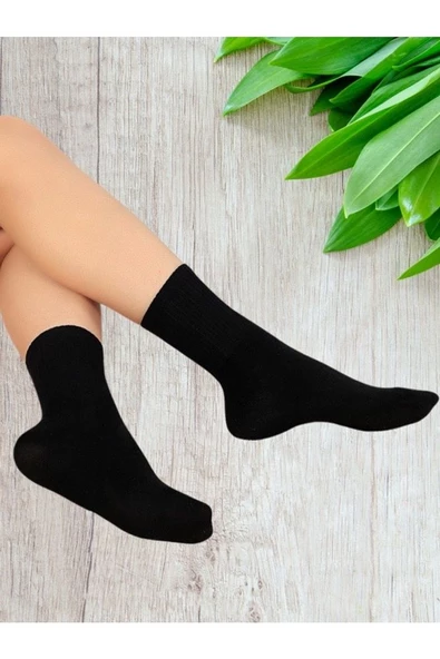Düz Siyah Renk Unisex Soket Çorap - 2