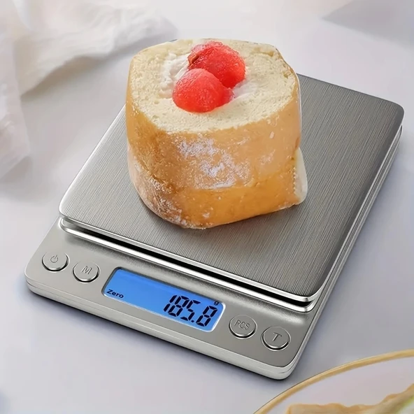 Pratik Dijital Hassas Mutfak Terazisi Hassas Tartı 2000 Gr./0.1 Gr. Hassasiyet - 2