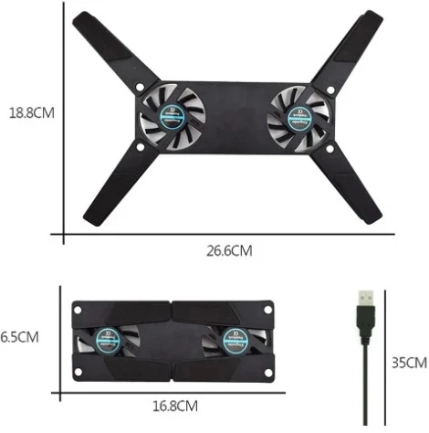 Pratik Katlanabilir Laptop Soğutucu 2 Fanlı - 4