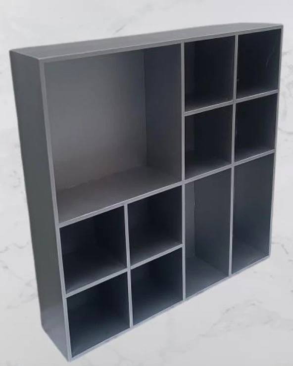 Hobi ADN Dekoratif 90352 Kupa Raf Model Ahşap MDF Gümüş Gri Renk El yapım - 7