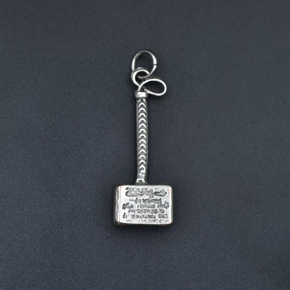 Thor Çekici Kolye Ucu - Antik Gümüş Kaplama - Kod:18 - Resim 2