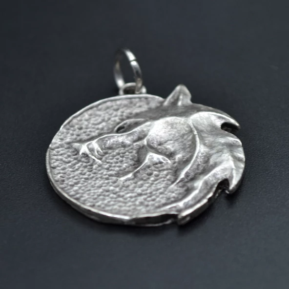 Witcher 3 Madalyon Kolye Ucu - Antik Gümüş Kaplama - Kod:15 ürün görseli