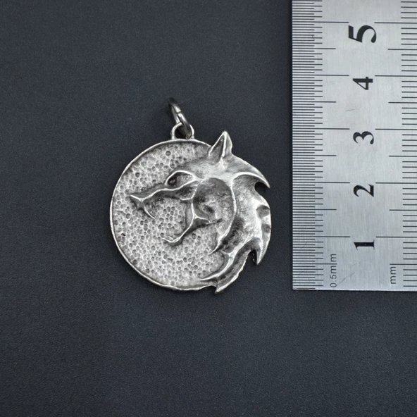 Witcher 3 Madalyon Kolye Ucu - Antik Gümüş Kaplama - Kod:15 - Resim 3