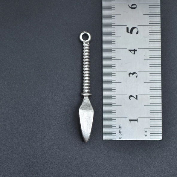 Mızrak Ucu Kolye Ucu - Antik Gümüş Kaplama - Kod:60 - Resim 3