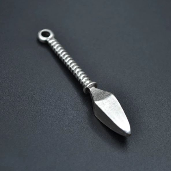 Mızrak Ucu Kolye Ucu - Antik Gümüş Kaplama - Kod:60 ürün görseli