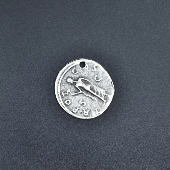 Roma Parası Sikke - Sezar Kolye Ucu - Antik Gümüş Kaplama - Kod:123 - Resim 3