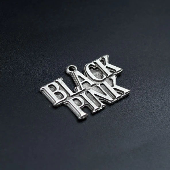Black Pink Kolye Ucu - Antik Gümüş Kaplama - Kod:296