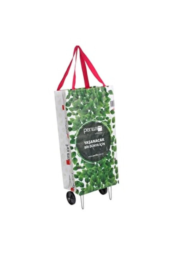 Tekerlekli Katlanılabilir Alışveriş Çantası - Yeşil (44DEX34)