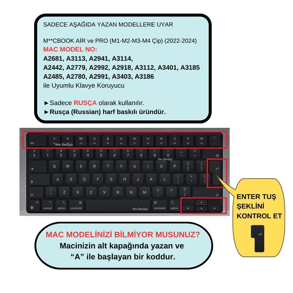 Rusça Klavye Koruyucu UK Macbook Air-Pro Kılıf M1-M2-M3-M4 (2021-2024 Yılı) (TouchID'li) ile Uyumlu Gradient - 2