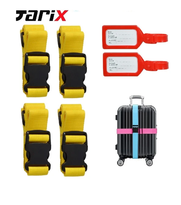 tarix 4 adet Sarı Valiz kemeri + 2 adet Kırmızı valiz etiketi
