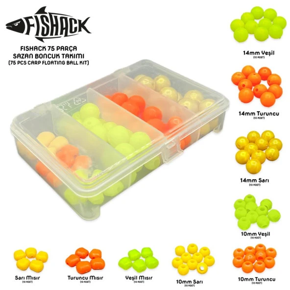 Fishack Carp Pearl 75 Parça Sazan Boncuk Seti