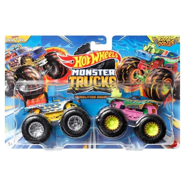 Hot Wheels Monster Trucks 1:64 Güçlü İkili Arabalar HAUL Y ALL VS RODGER DODGER FYJ64-LWN60