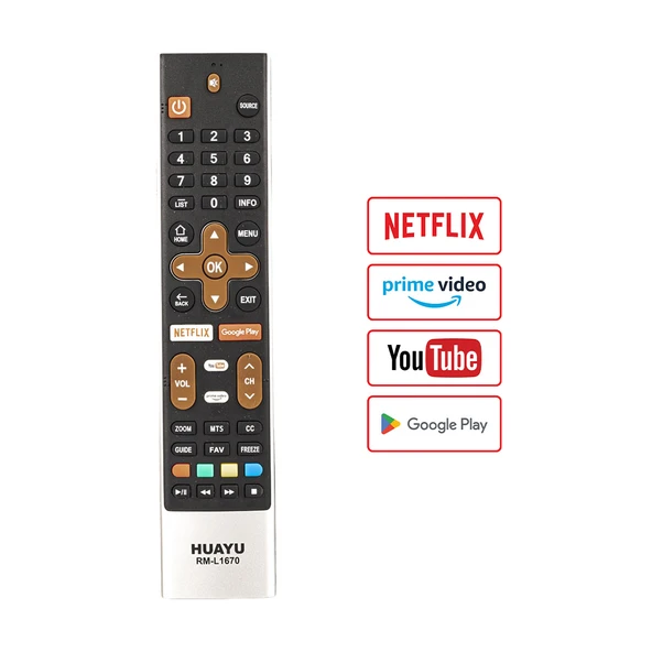 Skyworth RM-L1670 LCD LED TV Kumandası - Netflix Ve Google Play Tuşlu ürün görseli