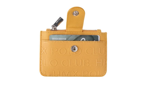 Bagacar Bozuk Para Bölmeli Kullanışlı Küçük Kartlık Cüzdan Sarı - 4