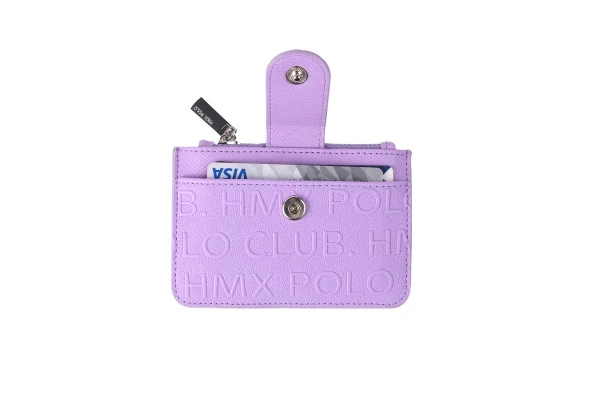 Bagacar Bozuk Para Bölmeli Kullanışlı Küçük Kartlık Cüzdan Lila - 4