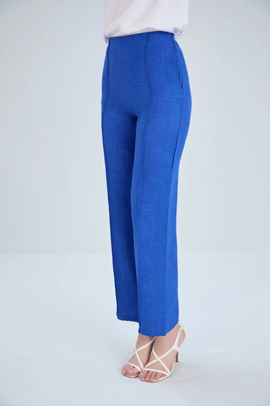 Önü Dikişli Keten Karışımlı Pantolon - 12