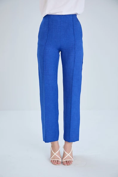 Önü Dikişli Keten Karışımlı Pantolon - 11