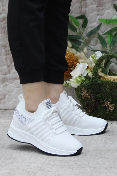 M.P 241-1669 Beyaz Hafif Rahat Dolgu Topuk Kadın Spor Ayakkabı ürün görseli