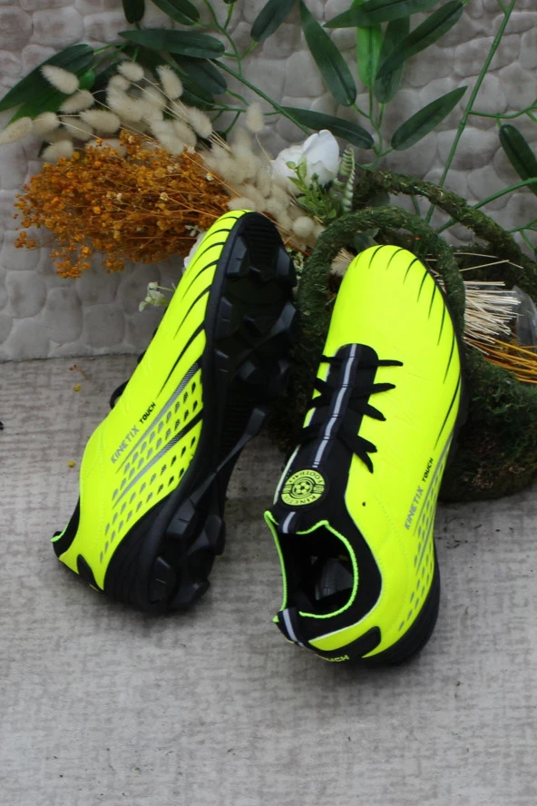 Kinetix Touch AG Sarı Siyah Orijinal Ürün Çim Saha Halı Saha Krampon Futbol Ayakkabı - 6
