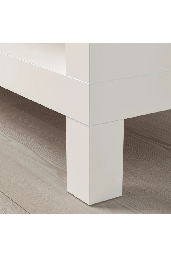 Tv Sehpası Lack 160 cm MeridyenDukkan 2 Raflı Tv Ünitesi, Televizyon Sehpası 160x35x36 cm Beyaz Renk - 5