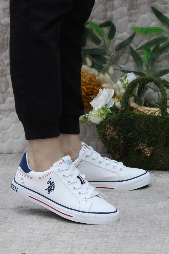 U.S. Polo Assn. Rachel Beyaz Keten Orijinal Ürün Sneaker Kadın Ayakkabı