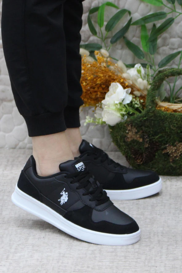 U.S. Polo Assn. Charlıze Siyah Beyaz Orijinal Ürün Anatomik Sneaker Spor Ayakkabı