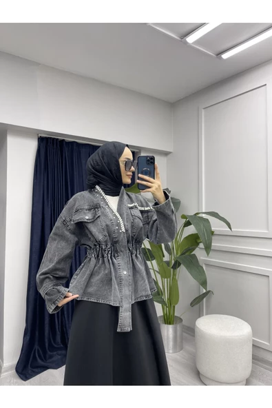 CKT006 KOT İNCİ DETAYLI CEKET - 9