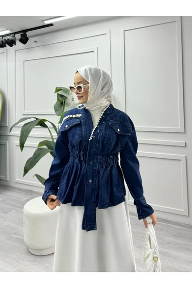 CKT006 KOT İNCİ DETAYLI CEKET - 5