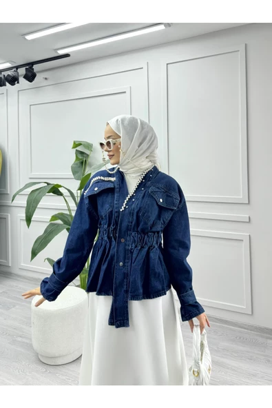 CKT006 KOT İNCİ DETAYLI CEKET - 3