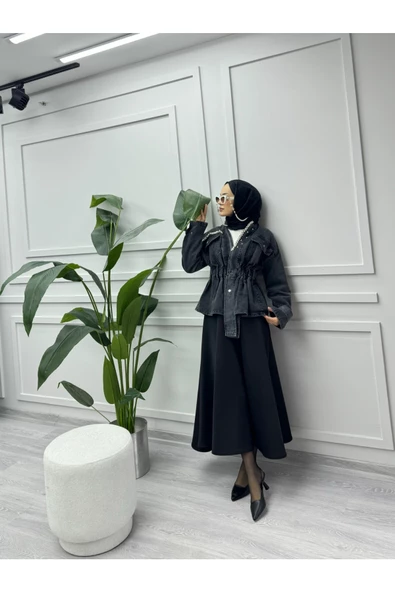 CKT006 KOT İNCİ DETAYLI CEKET - 8