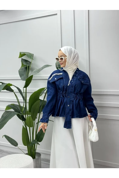 CKT006 KOT İNCİ DETAYLI CEKET - 2