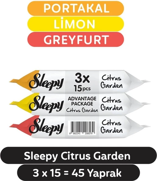 Sleepy Citrus Garden 15 Yaprak 6'lı Paket Islak Mendil - 1