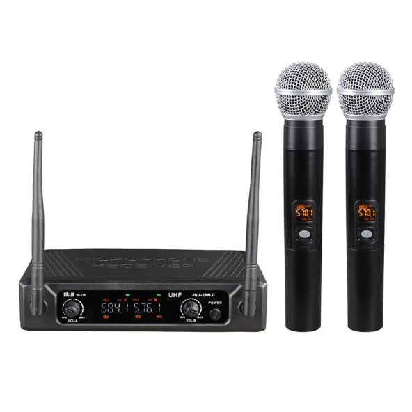Wöller W-216ee Uhf 2 Kanal Kablosuz 2 Li El Mikrofonu Verici Cihazı+ 2 Adet Mikrofon Siyah