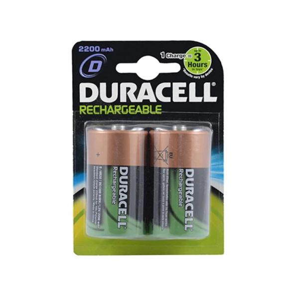 Duracell D Büyük Boy 2200 Mah Nimh 2 Li Şarj Edilebilir Pil Şarjlı Pil