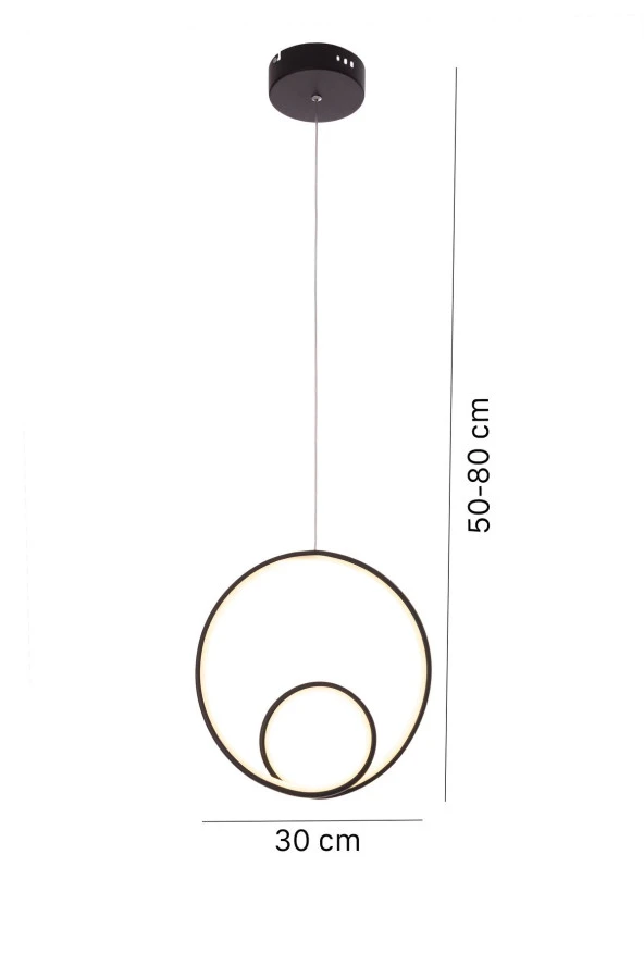 Umur Aydınlatma Spiral Siyah Led Avize Sarkıt - Resim 3