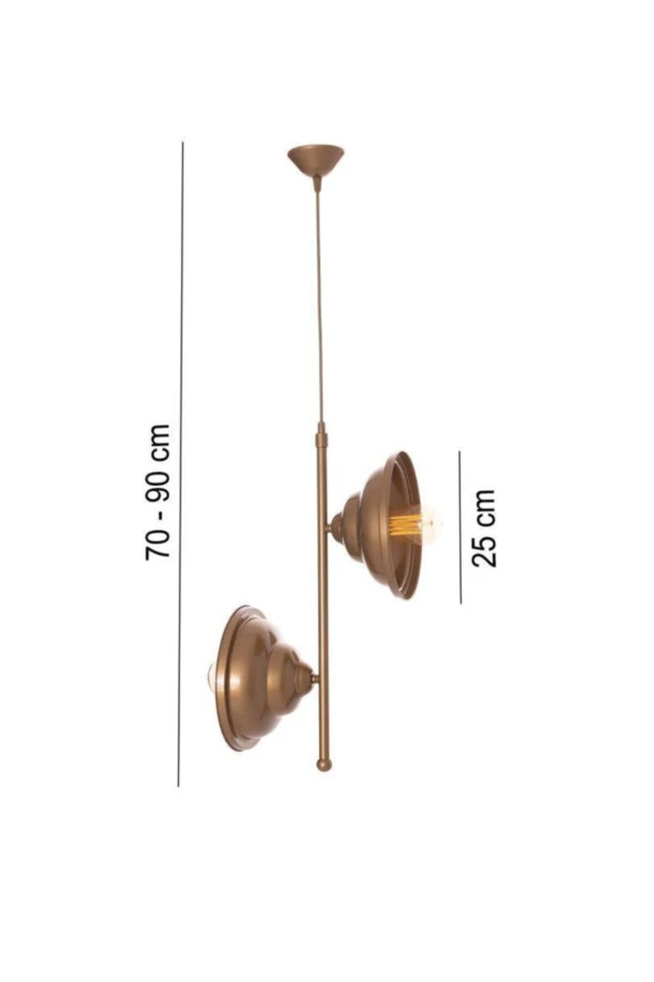 Umur Aydınlatma Togo 2'li Eskitme Boy Sarkıt Avize - Resim 2