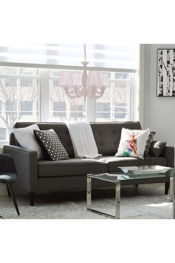 Umur Aydınlatma Albert 4'lü Beyaz Şapkalı Sarkıt Avize - Resim 3