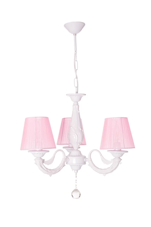 Umur Aydınlatma Albert 3'lü Beyaz Pembe Şapkalı Sarkıt Avize - Resim 4