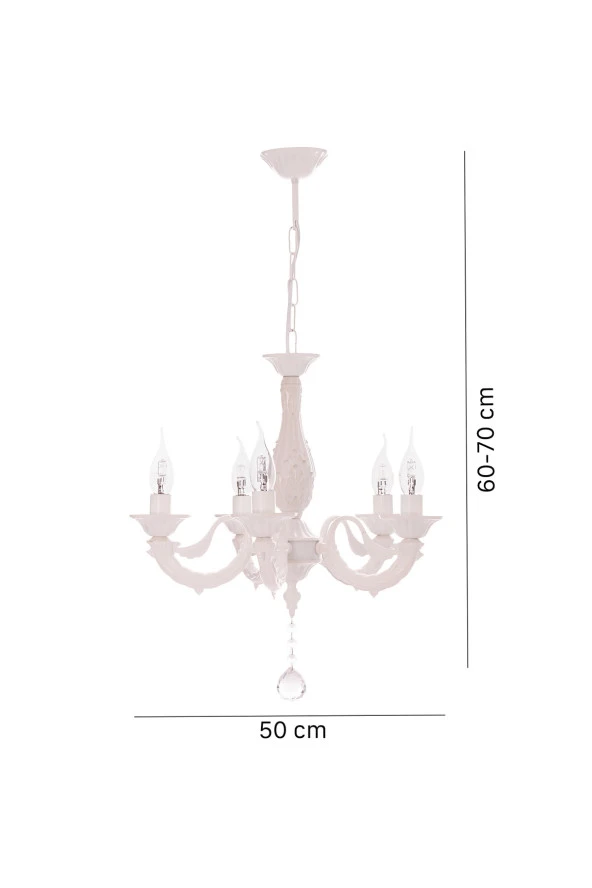 Umur Aydınlatma Albert 5'li Beyaz Sarkıt Avize - Resim 2
