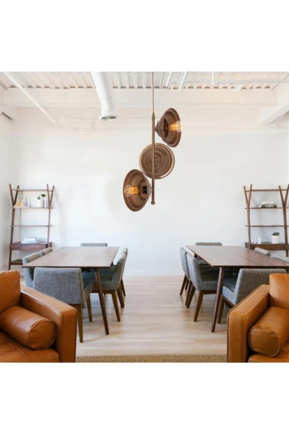 Umur Aydınlatma Togo 3'lü Eskitme Boy Sarkıt Avize - Resim 4