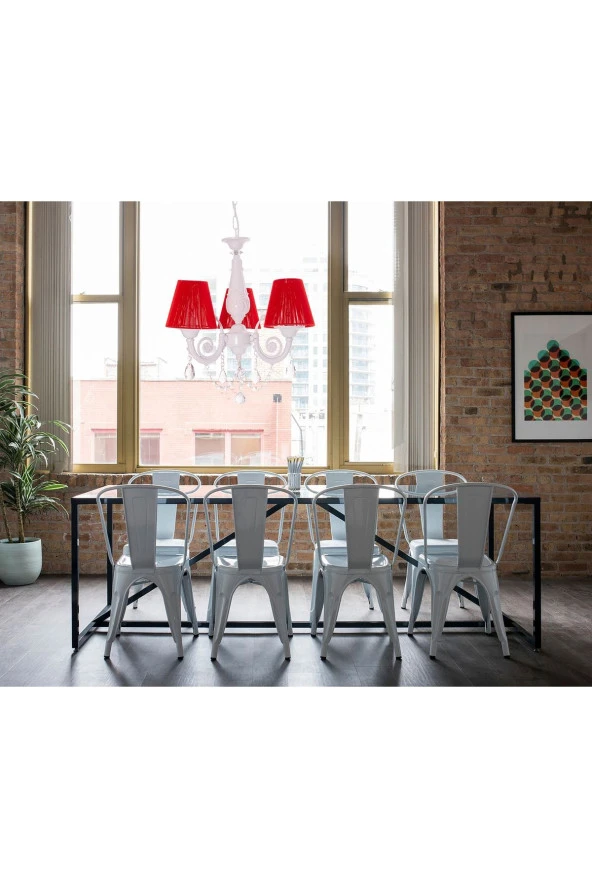 Umur Aydınlatma Senay 3'lü Beyaz Kırmızı Şapkalı Avize - Resim 4