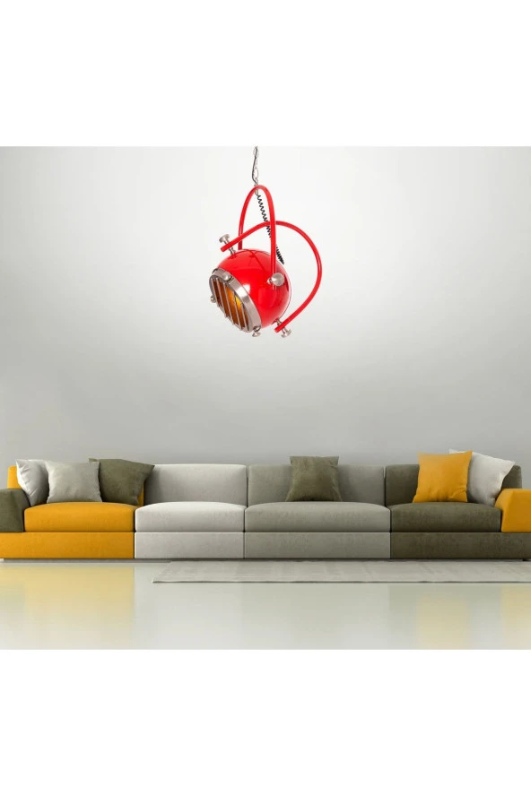 Umur Aydınlatma Gusto Kırmızı Sarkıt Avize - Resim 4