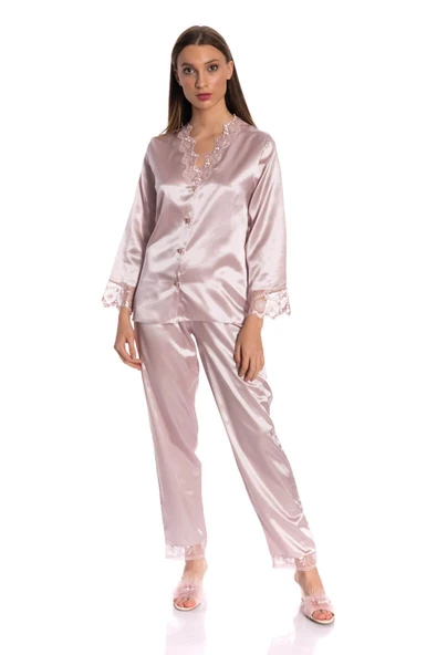 Espuar1150  6' Lı Çeyiz Seti SATEN Gecelik ve Sabahlık Takımı - 9