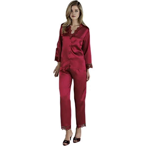 Espuar1150  6' Lı Çeyiz Seti SATEN Gecelik ve Sabahlık Takımı - 4