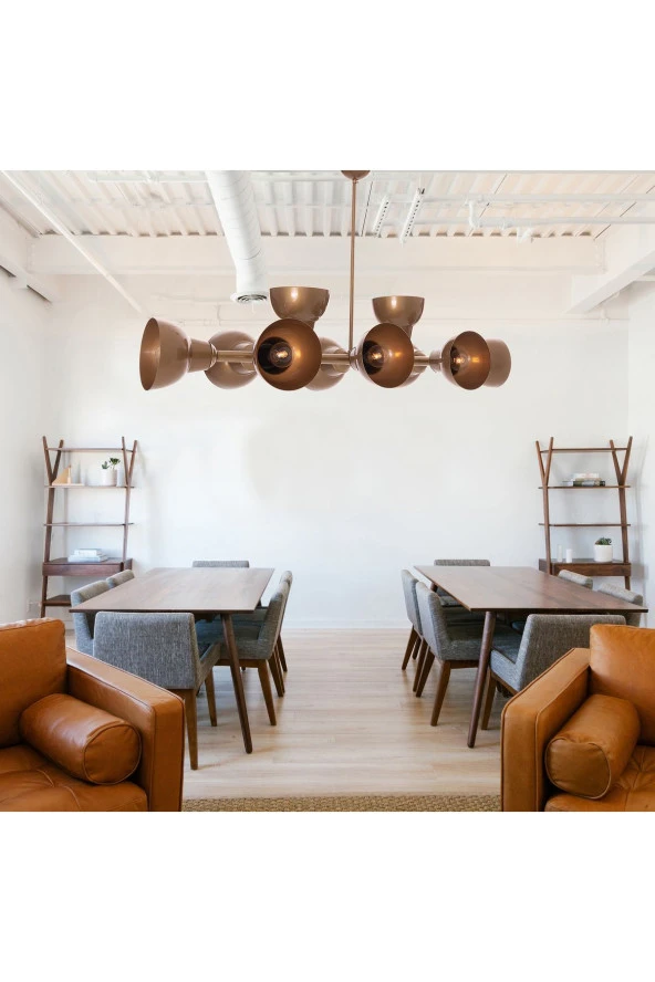 Umur Aydınlatma Lav 10'lu Eskitme Büyük Avize Sarkıt - Resim 5