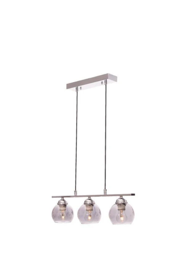 Umur Aydınlatma Minör 3'lü Krom Sıralı Sarkıt Avize - Resim 3